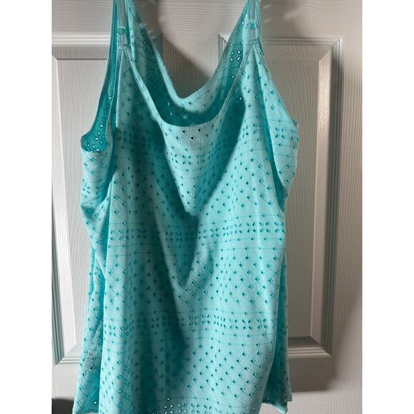 Torrid Sophie Embroidered Eyelet Swing Cami • Aqua Blue • Size 5X - Picture 9 of 10